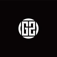 G Z initial logo modern isolated with circle template