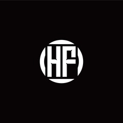 H F initial logo modern isolated with circle template