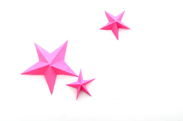 Pink origami stars decoration