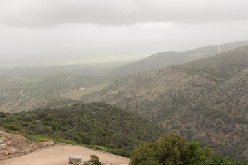 View from the mountain in Golan Heights, Israel.