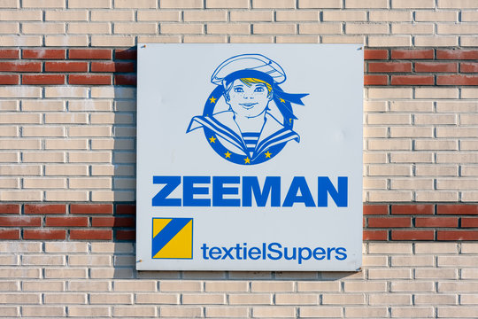 Brick wall with billboard of Dutch clothing store Zeeman