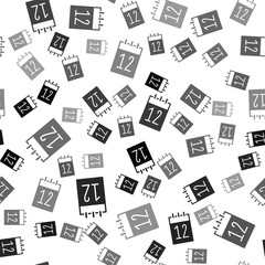 Black Calendar 12 june icon isolated seamless pattern on white background. Russian language 12 june Happy Russia Day. Vector.