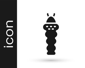 Black Larva insect icon isolated on white background. Vector.