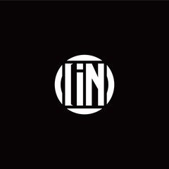 I N initial logo modern isolated with circle template
