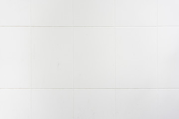 White ceramic wall tile texture background. Old background concept