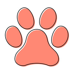 Animal paw icon, dog, cat.. symbol for pet. Foot mark isolated on white background