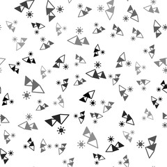 Black Egypt pyramids icon isolated seamless pattern on white background. Symbol of ancient Egypt. Vector.