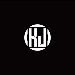 Fototapeta premium K J initial logo modern isolated with circle template