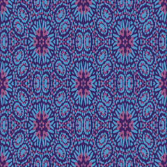 Decorative batik ornament seamless vector pattern. Ornamental dotted surface print design for fabrics, stationery, wrapping paper, scrapbook, and packaging.