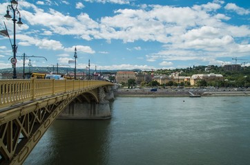 Fototapeta na wymiar Bridge over the Danube in Budapest Hungary
