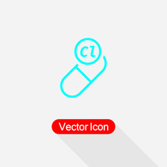 Vitamin Cl In Pill Icon Vector Illustration Eps10