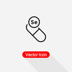 Vitamin Se In Pill Icon Vector Illustration Eps10