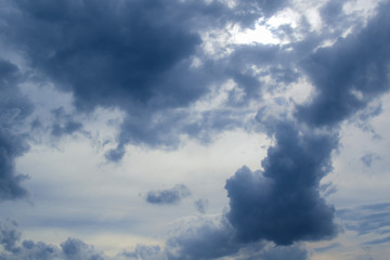 Dark sky background before a thunderstorm. Thunderclouds.