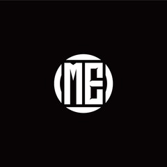 M E initial logo modern isolated with circle template