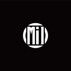 M I initial logo modern isolated with circle template