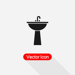 Washbasin Icon Vector Illustration Eps10