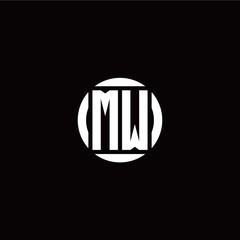 M W initial logo modern isolated with circle template