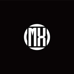 M X initial logo modern isolated with circle template