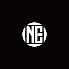 N E initial logo modern isolated with circle template