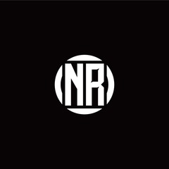 N R initial logo modern isolated with circle template