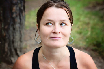 Portrait of woman in the forest