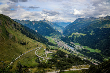 Naklejka premium Famous Gotthard Pass in Switzerland - travel photography