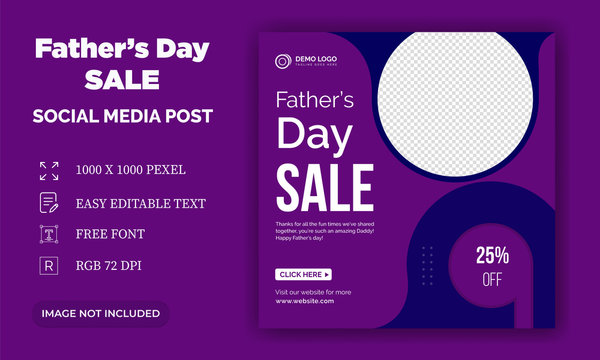 Father's Day Social Media Post Banner Or Instagram Post Or Flyer Design