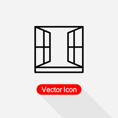 Window Frame With Louvers Icon Vector Illustration Eps10
