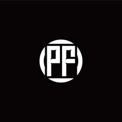 P F initial logo modern isolated with circle template