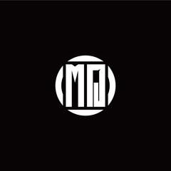 M Q initial logo modern isolated with circle template