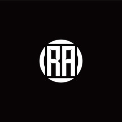 R A initial logo modern isolated with circle template