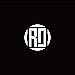 R D initial logo modern isolated with circle template