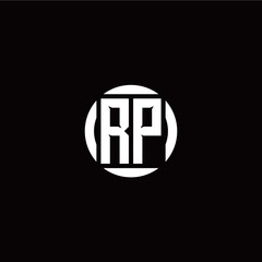 R P initial logo modern isolated with circle template