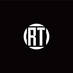 R T initial logo modern isolated with circle template