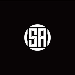 S A initial logo modern isolated with circle template