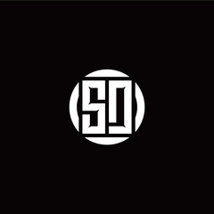 S D initial logo modern isolated with circle template