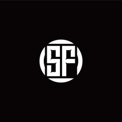 S F initial logo modern isolated with circle template