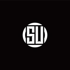 S U initial logo modern isolated with circle template