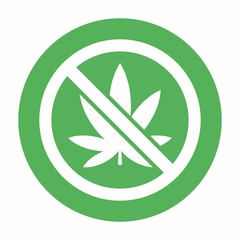 No Marijuana symbol icon on white background vector illustration