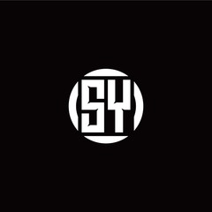 S Y initial logo modern isolated with circle template
