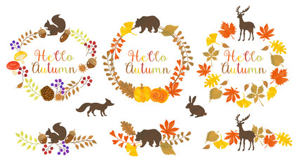 秋のイメージのリースイラスト素材