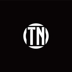 T N initial logo modern isolated with circle template