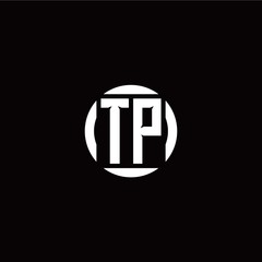 T P initial logo modern isolated with circle template