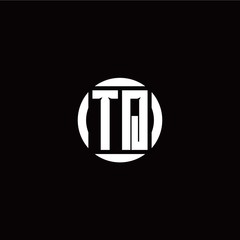 T Q initial logo modern isolated with circle template