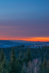 Pacifying landscape in the mountain valley