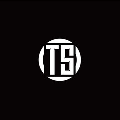 T S initial logo modern isolated with circle template
