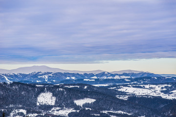 Beautiful panorama of mountain slopes
