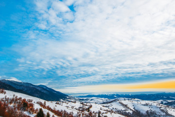 Fototapeta na wymiar Beautiful panorama of mountain slopes