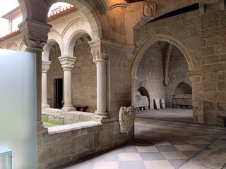 Inside the  monastery, garden, Guimaraes Center, Portugal
