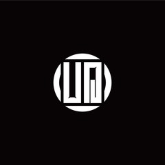 U Q initial logo modern isolated with circle template